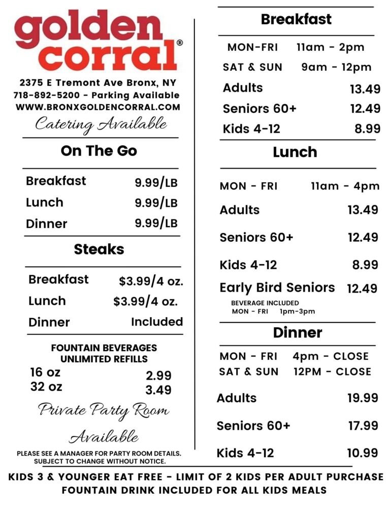 How Much Is Golden Corral Breakfast On Saturday: Affordable Feast