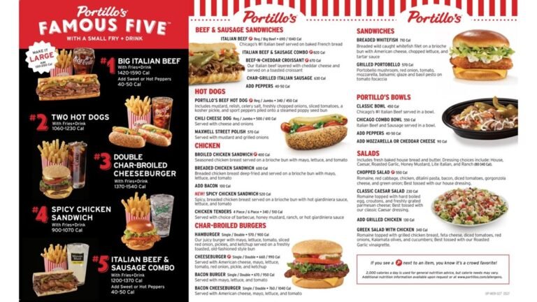 Portillos Menu: Discover Delicious Must-Try Dishes